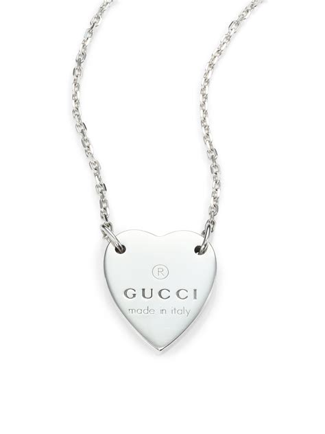 gucci sterling silver g charlotte heart|Gucci Heart necklace with Interlocking G in sterling silver/red .